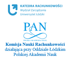 Logo Komisji Rachunkowości Państwowej Akademii Nauk i Wydziału Rachunkowości WZ UŁ