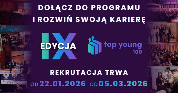Grafika informująca o konkursie top100 young