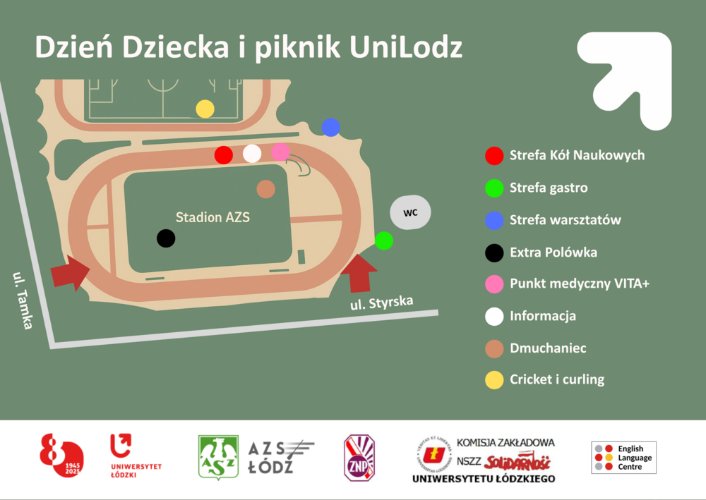 Mapka pikniku na stadionie AZS Łódź