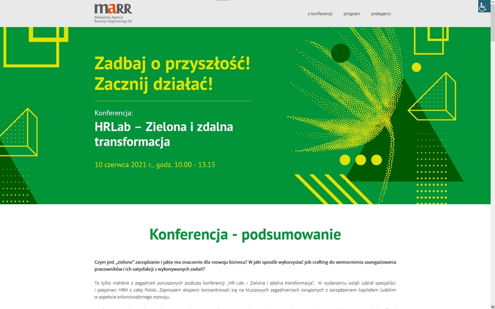Zrzut z ekranu Konferencja HRLab - zielona i zdalna transformacja