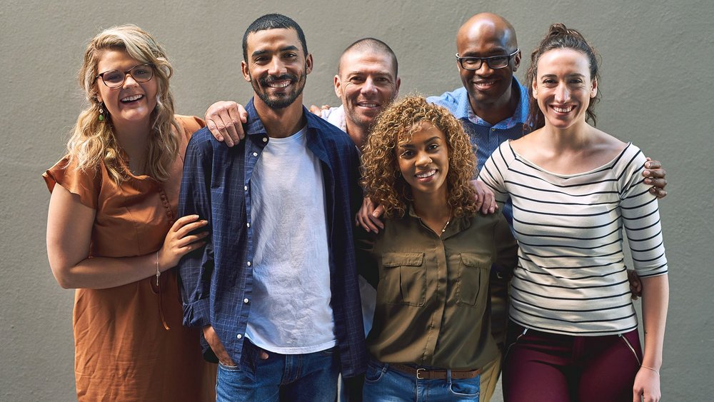 a decorative element: a group of diverse people