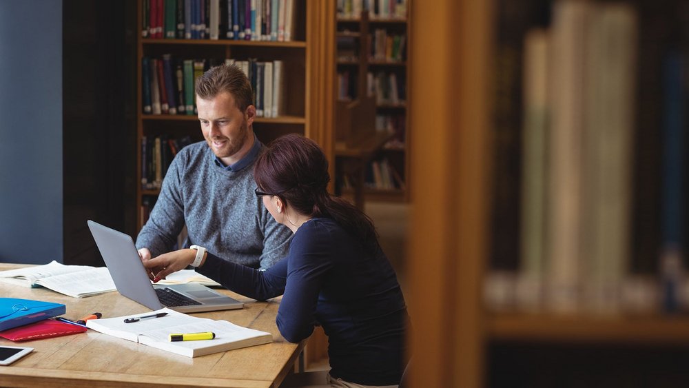 a decorative element: scientists discussing a project