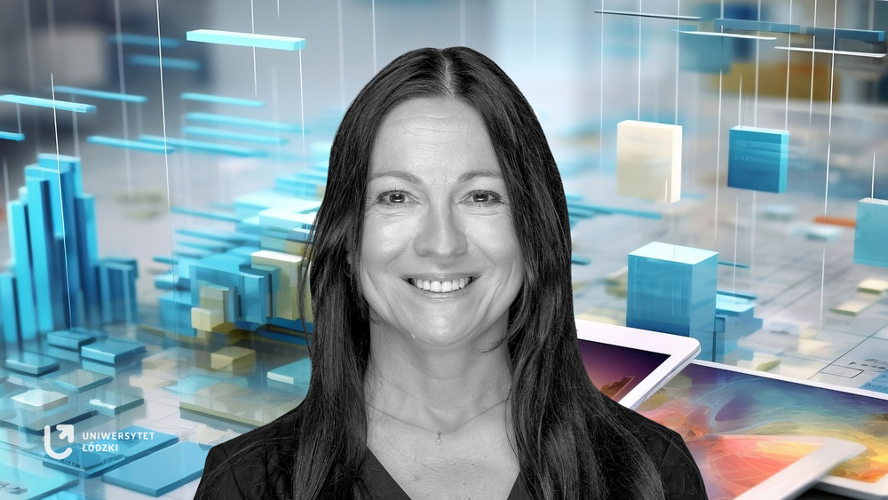 dr Anna Łaszkiewicz na kolorowym tle przypominającym wykresy słupkowe dr Anna Łaszkiewicz na kolorowym tle przypominającym wykresy słupkowe