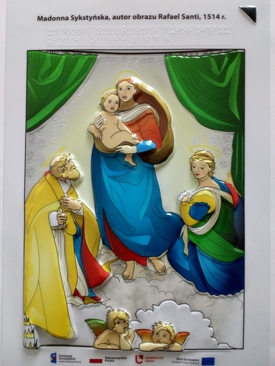 Tylography of the painting "Matka Boża Seksyńska" Tylography of the painting "Matka Boża Seksyńska"