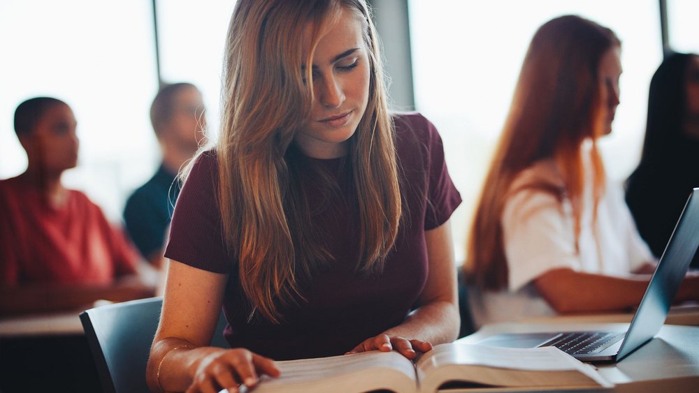 a decorative element: a studying student